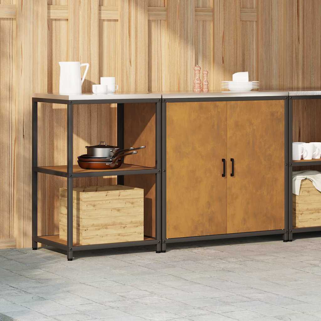 Keukenopslag set 2 pcs Roestig 150 x 50 x 92 cm Cortenstaal