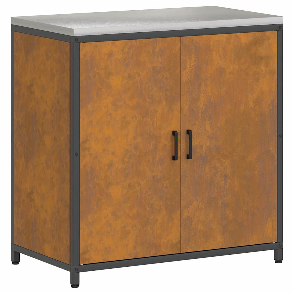 Keukenopslag set 2 pcs Roestig 150 x 50 x 92 cm Cortenstaal