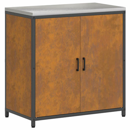 Keukenopslag set 2 pcs Roestig 150 x 50 x 92 cm Cortenstaal