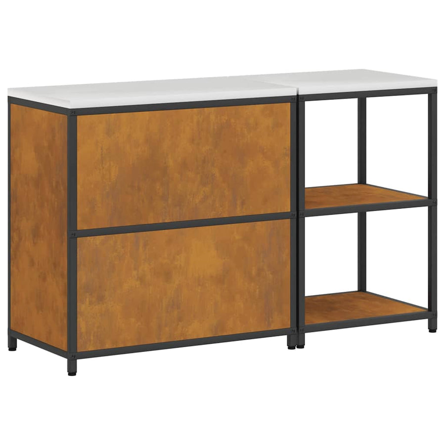 Keukenopslag set 2 pcs Roestig 150 x 50 x 92 cm Cortenstaal