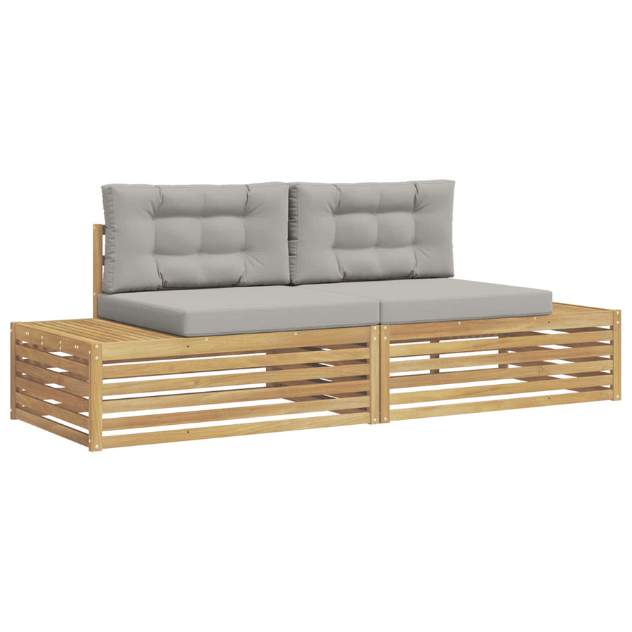 Buiten bankenset met kussen Wit 230,5 x 83 x 73 cm Polyester