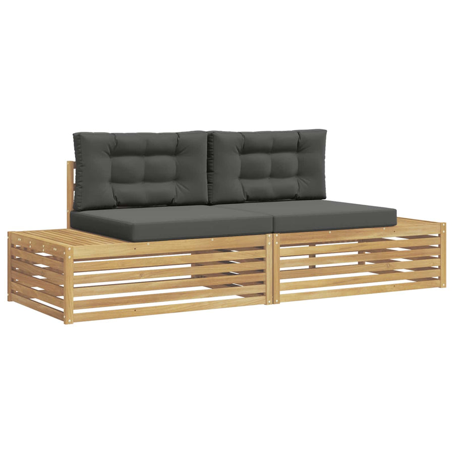 Buiten bankenset met kussen Wit 230,5 x 83 x 73 cm Polyester