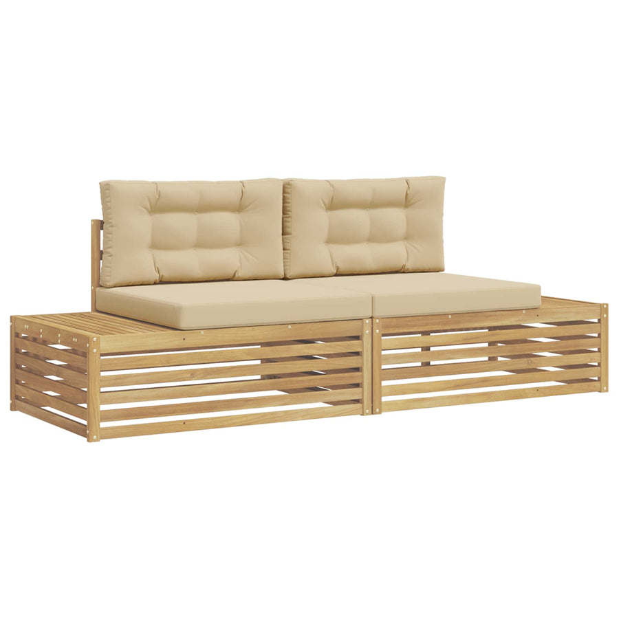 Buiten bankenset met kussen Wit 230,5 x 83 x 73 cm Polyester