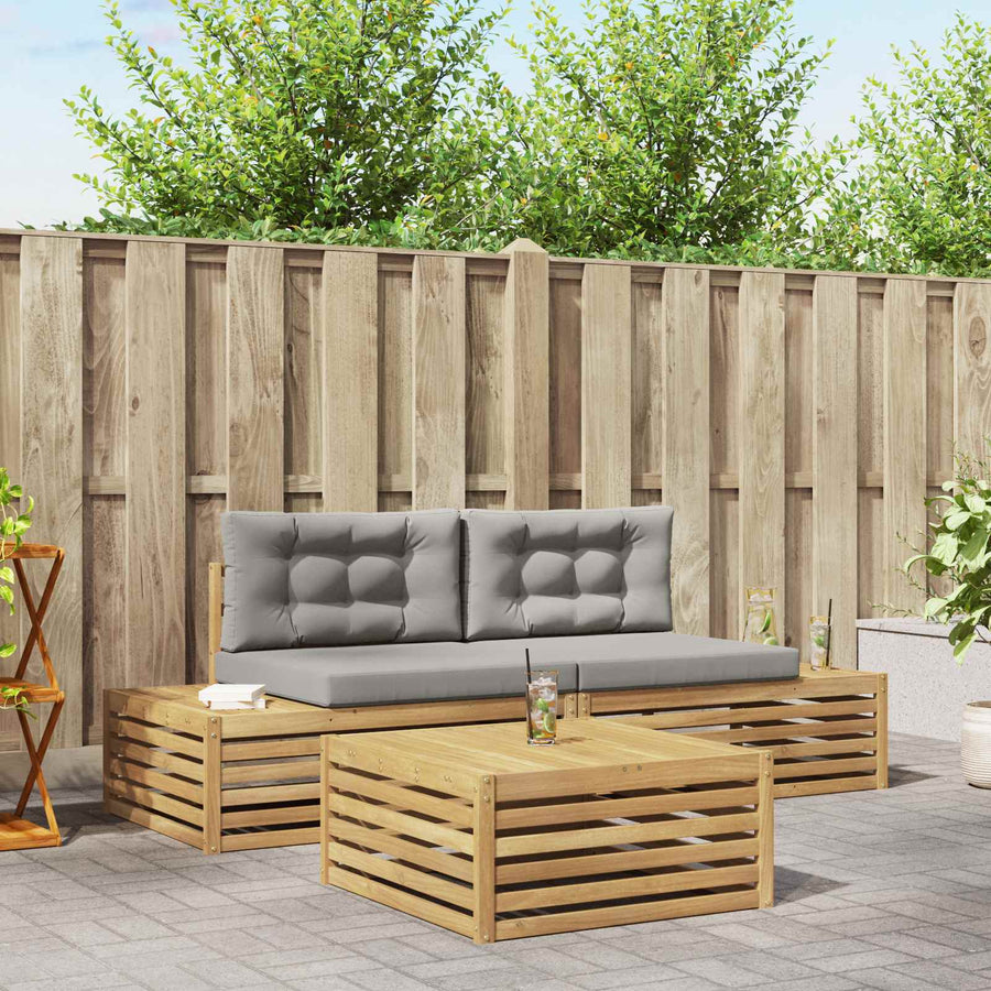 3 Stuk Buiten bankenset Polyester Wit