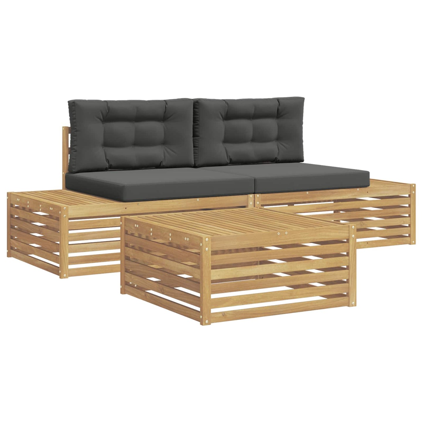 3 Stuk Buiten bankenset Polyester Wit