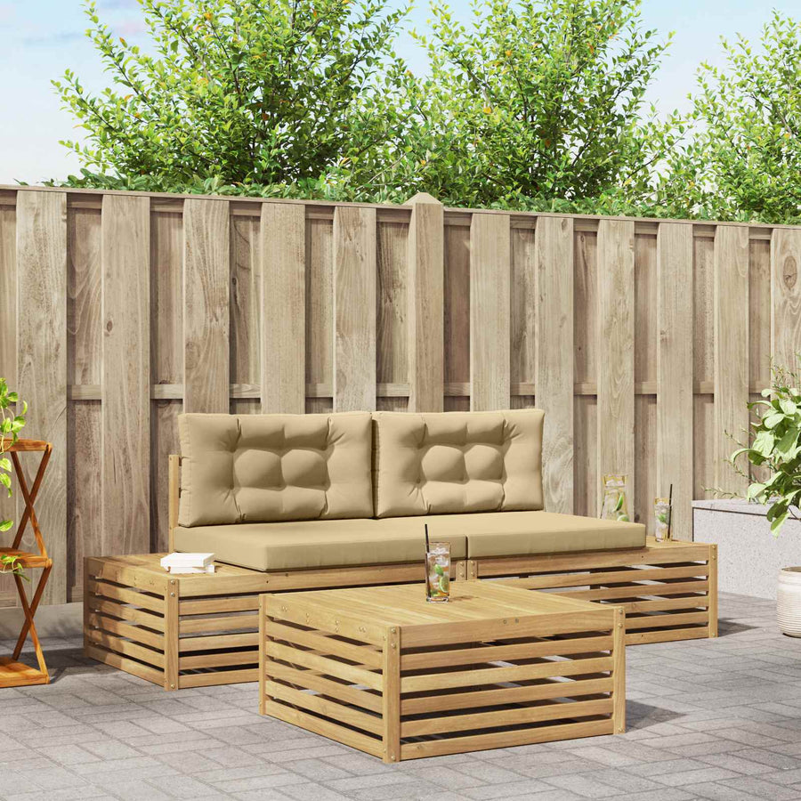 3 Stuk Buiten bankenset Polyester Wit