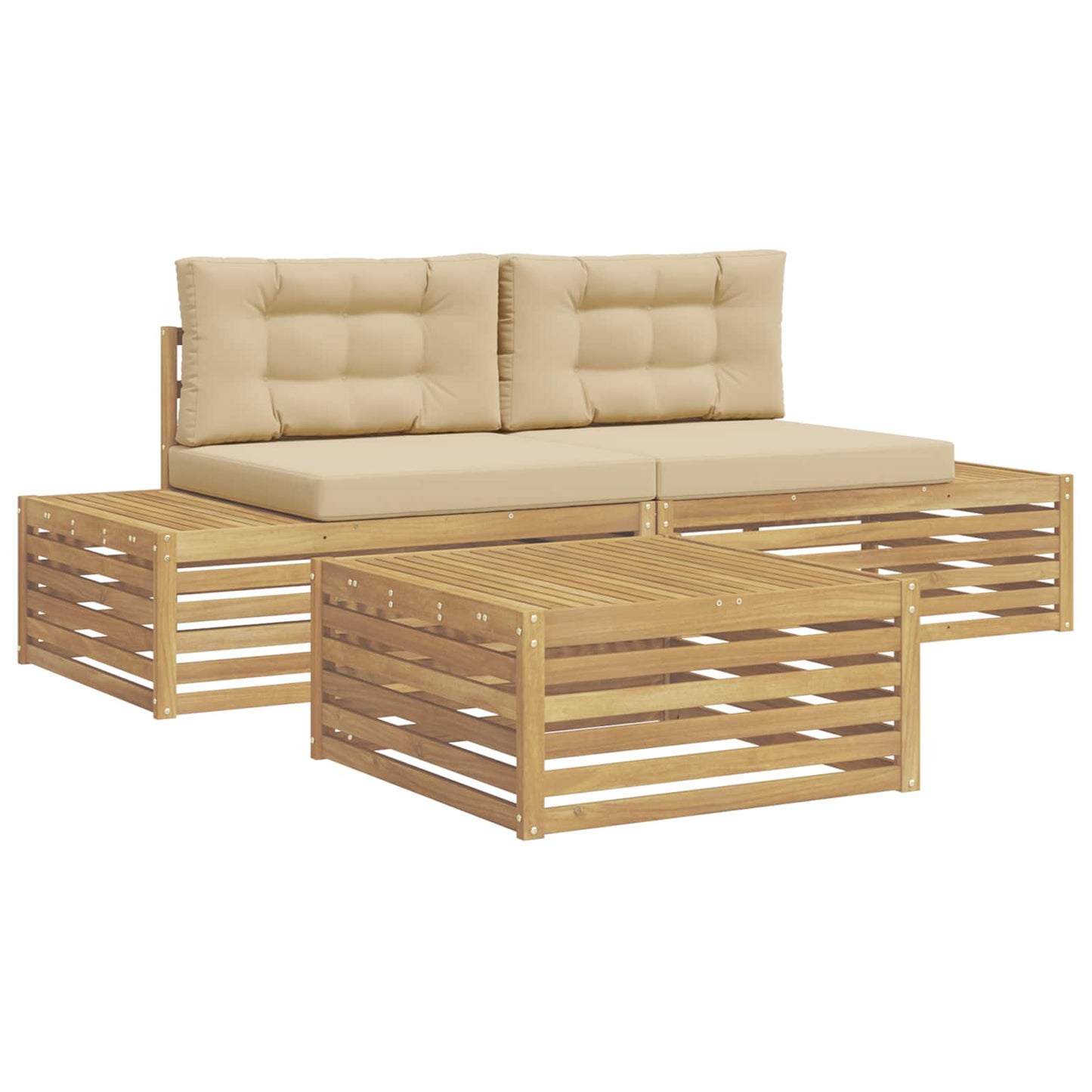 3 Stuk Buiten bankenset Polyester Wit