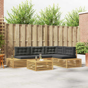 Modulaire tuinbankenset massief acaciahout wit 4 persoons