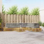 Modulaire tuinbankenset 7-delig massief acaciahout wit