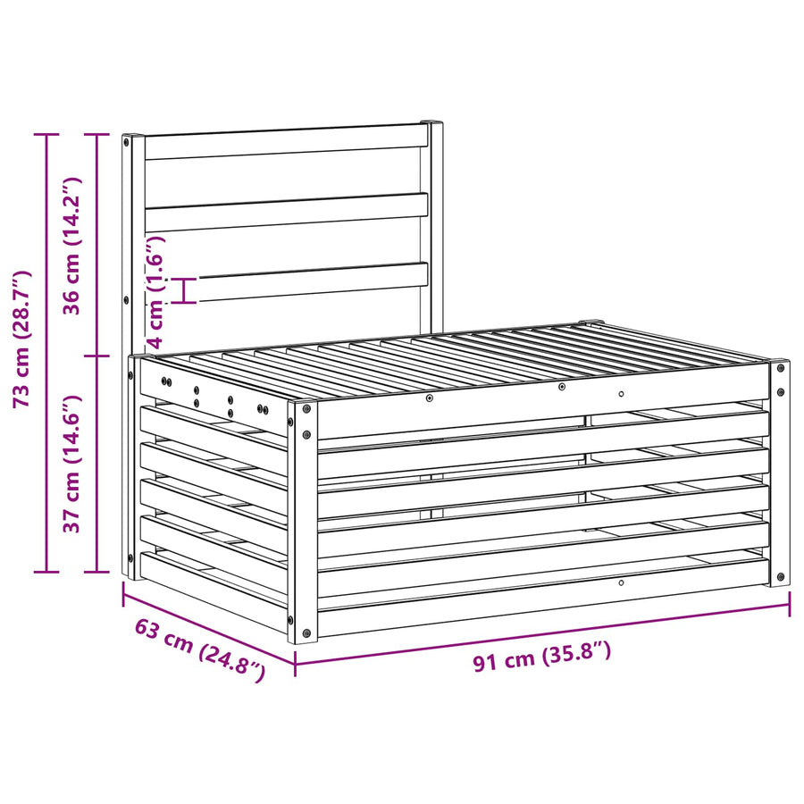 Buiten bankenset 3 Stuk Wit 182,5 x 63 x 73 cm