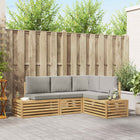 Outdoor sofa set 4 Pieces White and Light Grey Solid Acacia Wood