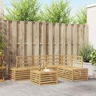 Modulaire tuinbank 5-delig massief acaciahout wit