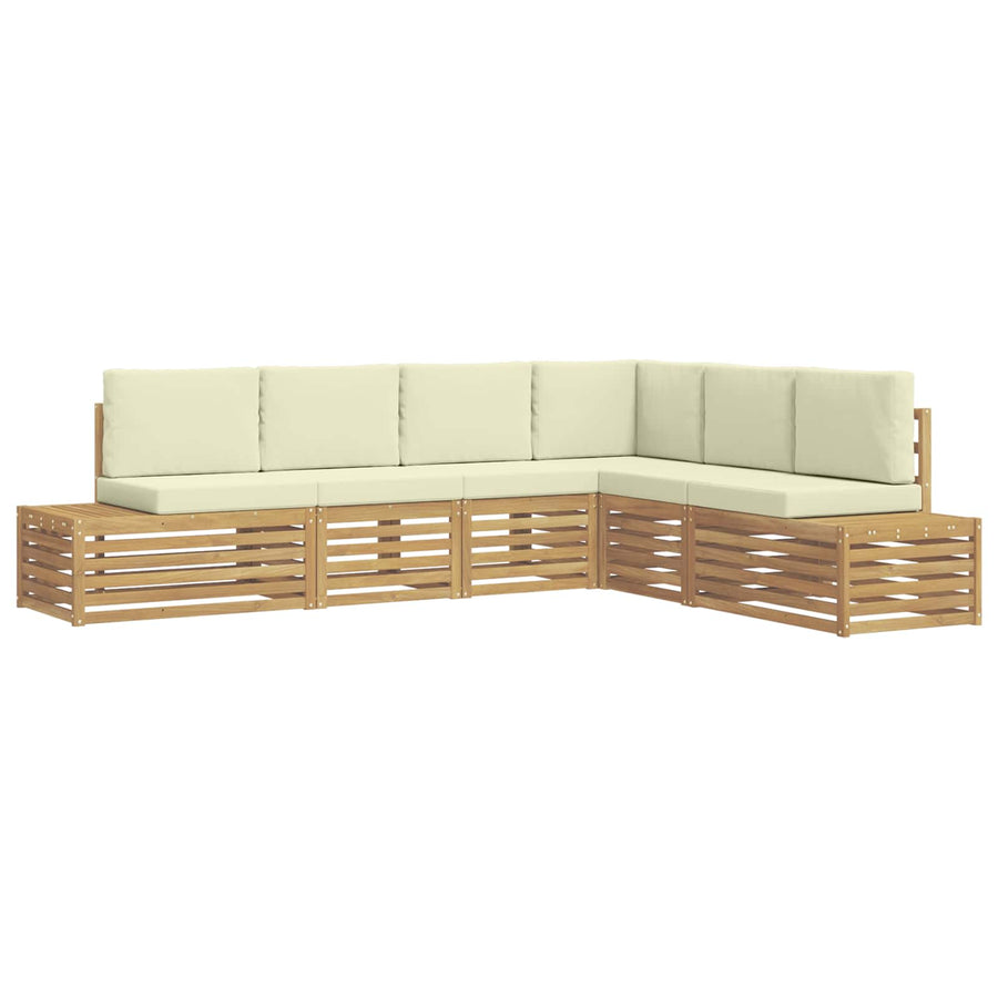 Buiten bankenset met kussen Wit 273 x 213,5 x 73 cm Polyester