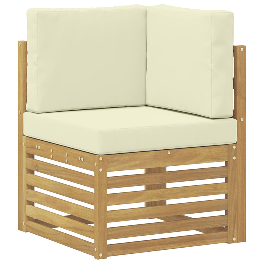 Buiten bankenset met kussen Wit 273 x 213,5 x 73 cm Polyester