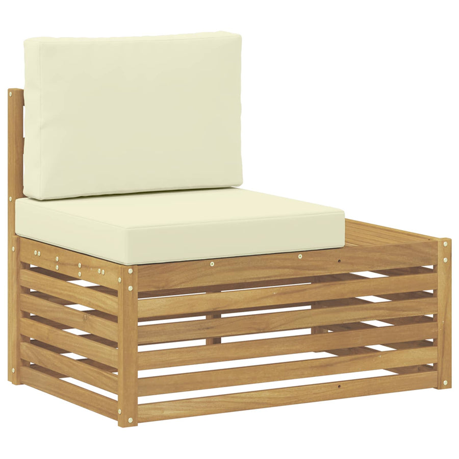 Buiten bankenset met kussen Wit 273 x 213,5 x 73 cm Polyester