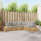 Outdoor sofa set with cushions 6 Piece White and Light Grey