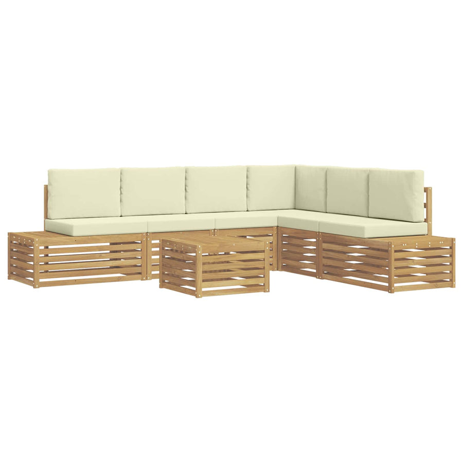 Buiten bankenset met kussen Wit 59 x 59 x 37 cm Polyester