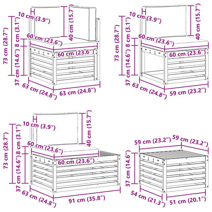 Sofa-Sets 6 Stuk 59 x 59 x 37 cm