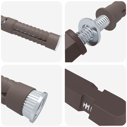 Vloeiende planken steunen 12 pcs Bruin Ø10 x 170 mm Staal