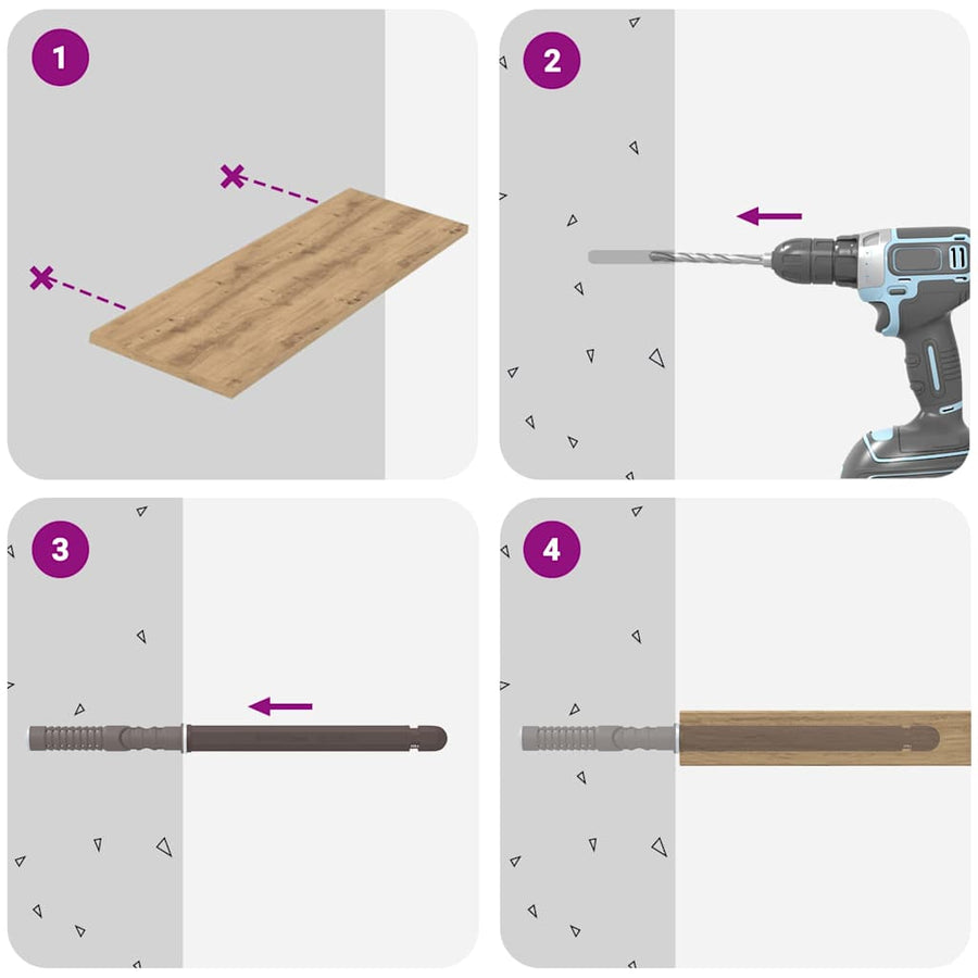 Vloeiende planken steunen 12 pcs Bruin Ø12 x 190 mm Staal