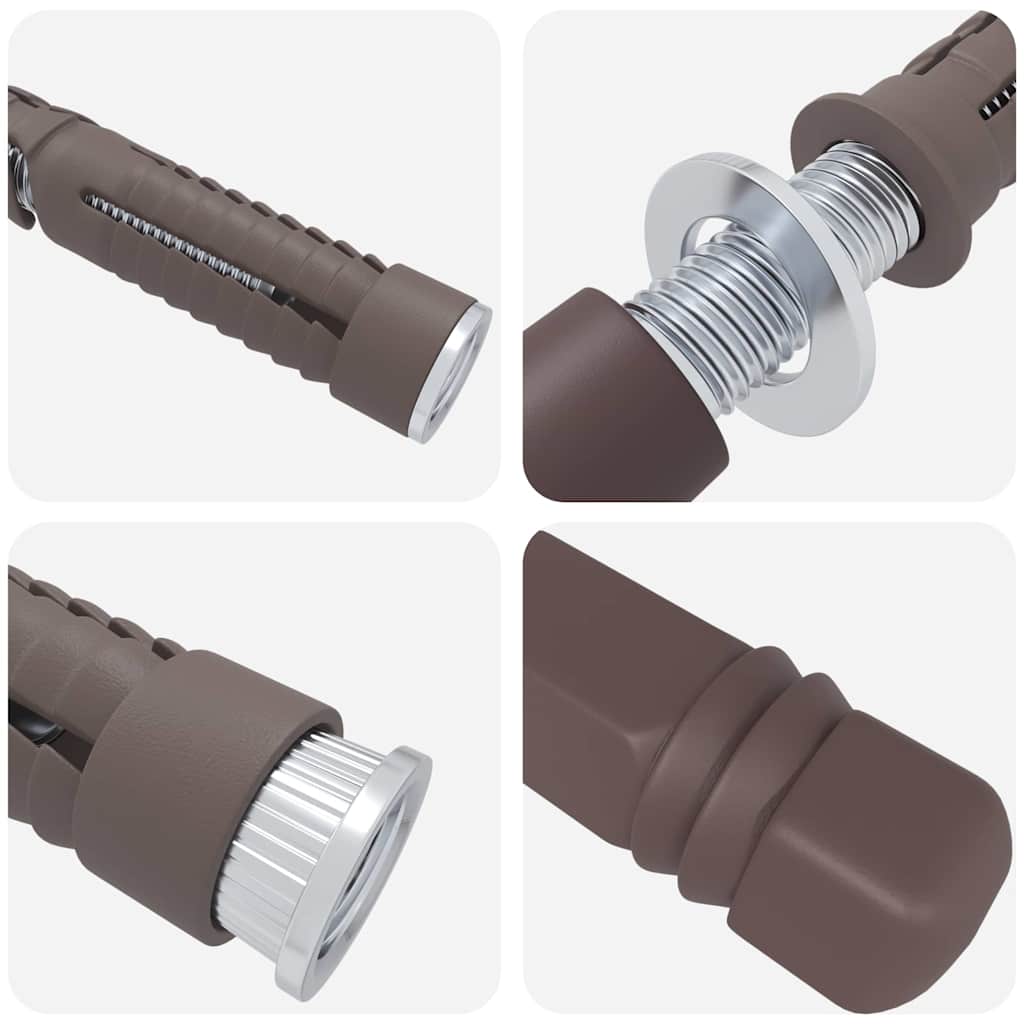 Vloeiende planken steunen 12 pcs Bruin Ø14 x 210 mm Staal