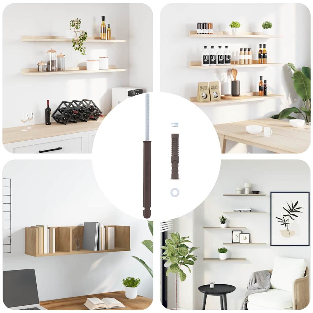 Vloeiende planken steunen 12 pcs Bruin Ø14 x 210 mm Staal