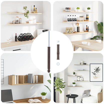 Vloeiende planken steunen 12 pcs Bruin Ø14 x 210 mm Staal