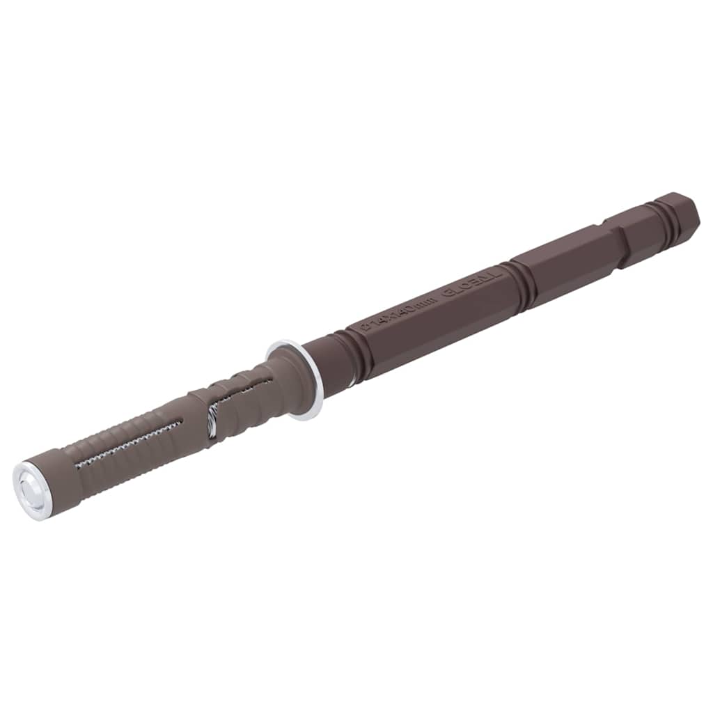 Vloeiende planken steunen 12 pcs Bruin Ø14 x 210 mm Staal