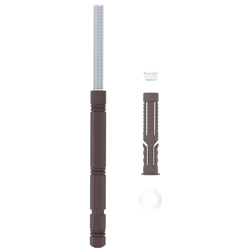 Vloeiende planken steunen 12 pcs Bruin Ø14 x 210 mm Staal