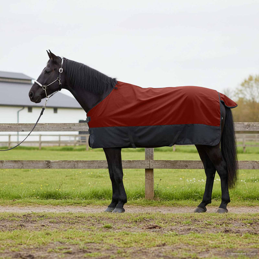 Paardendeken Donkergroen en Zwart 75 cm Polyester