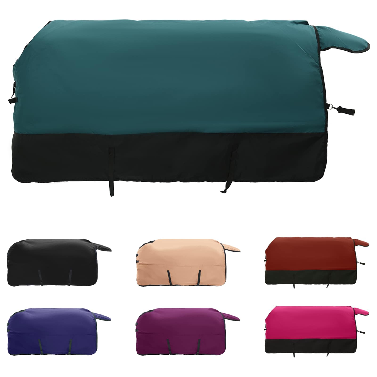 Paardendeken Donkergroen en Zwart 75 cm Polyester