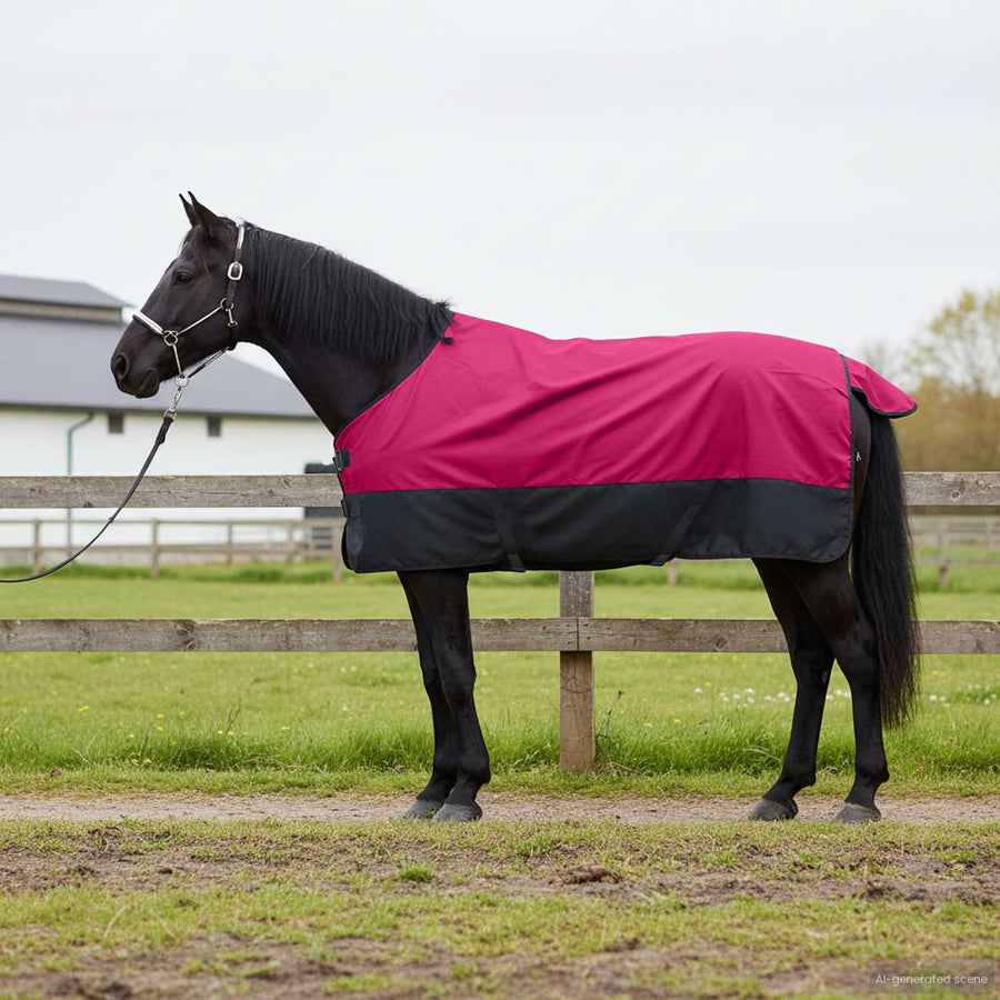 Paardendeken Roze en Zwart 135 cm Polyester