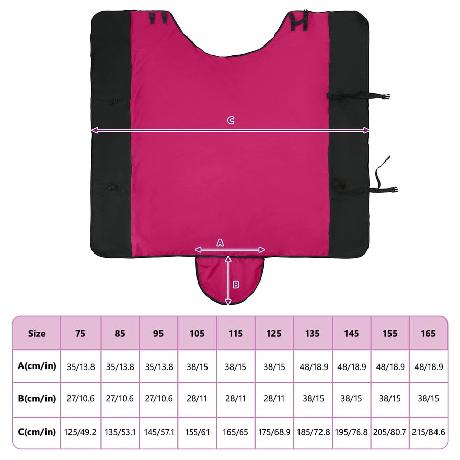 Paardendeken Roze en Zwart 165 cm Polyester