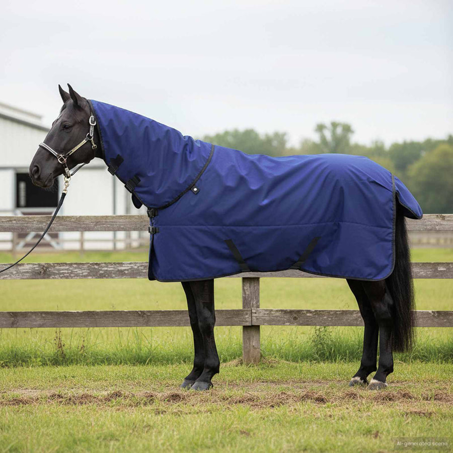 Paardendeken Donkergroen en Zwart 75 cm Polyester