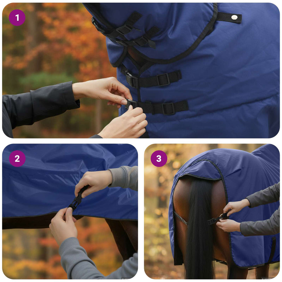 Paardendeken Donkergroen en Zwart 125 cm Polyester