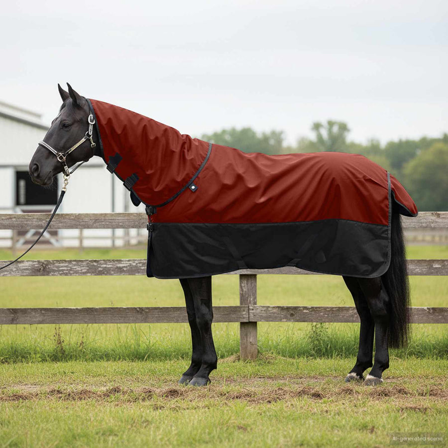 Paardendeken Donkergroen en Zwart 95 cm Polyester