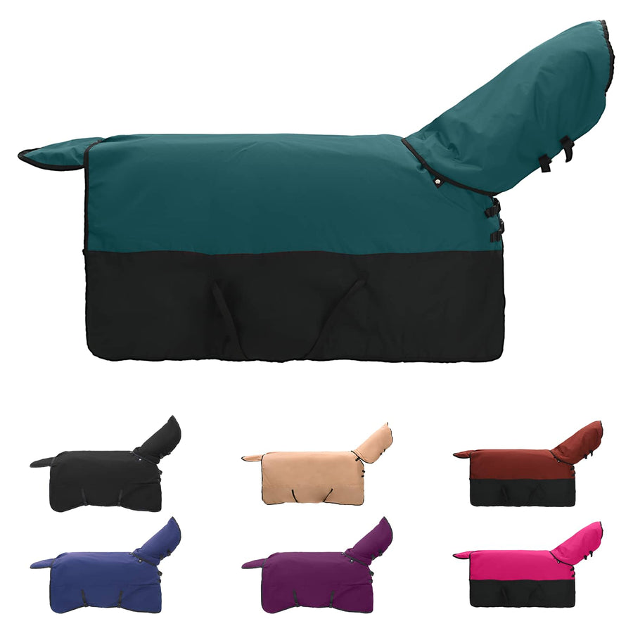 Paardendeken Donkergroen en Zwart 95 cm Polyester