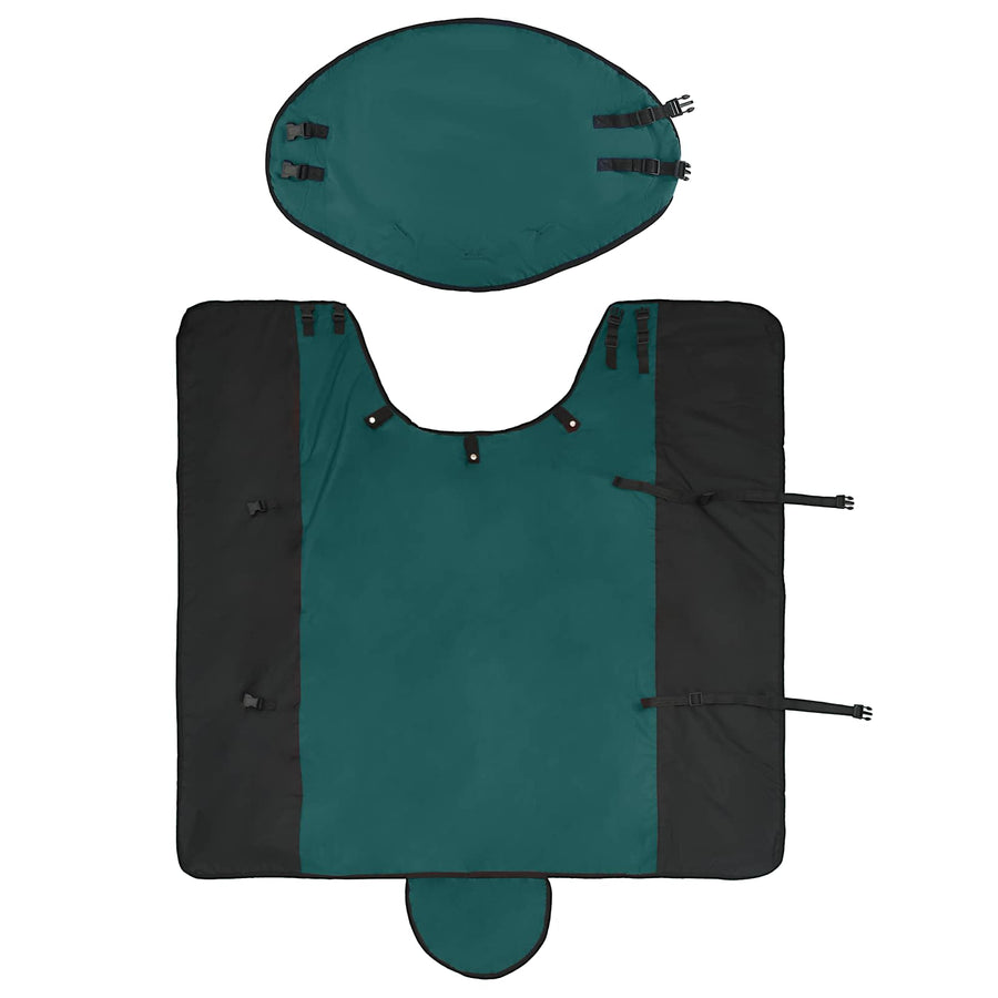 Paardendeken Donkergroen en Zwart 105 cm Polyester