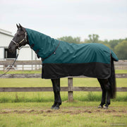 Paardendeken 135 cm donkergroen zwart polyester