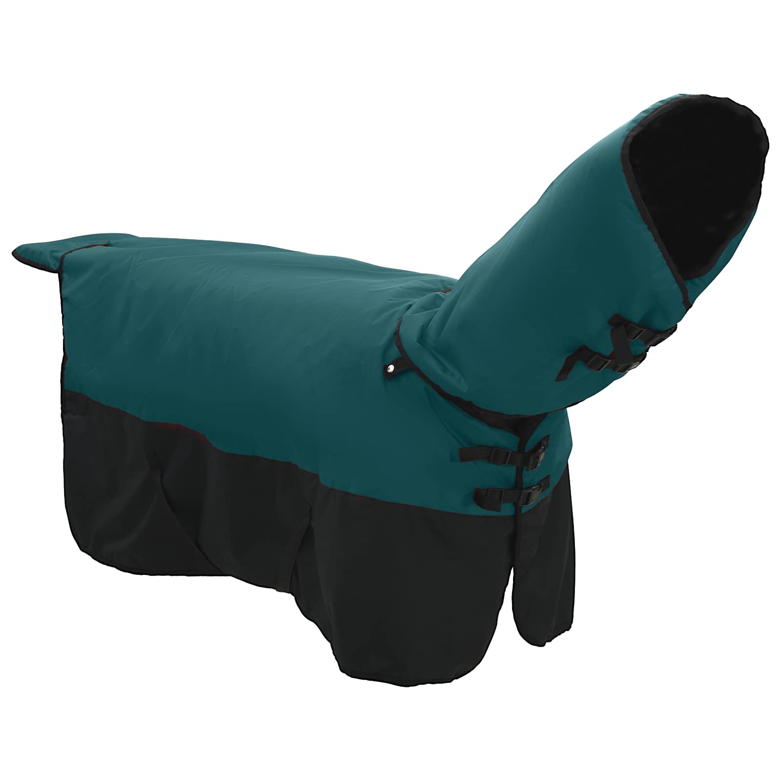 Paardendeken Donkergroen en Zwart 145 cm Polyester