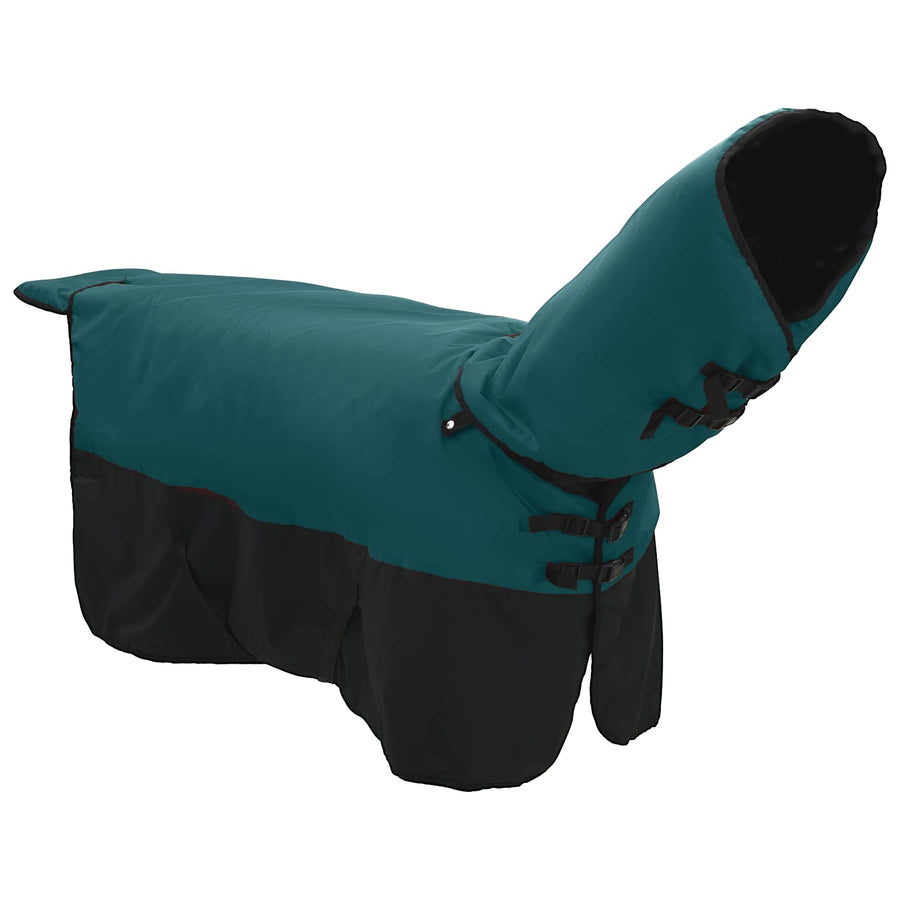 Paardendeken Donkergroen en Zwart 165 cm Polyester