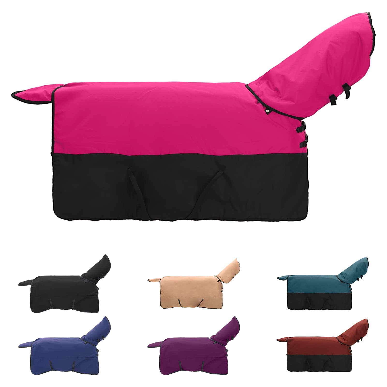 Paardendeken Roze en Zwart 135 cm Polyester