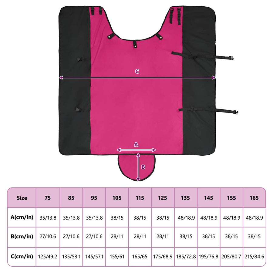 Paardendeken Roze en Zwart 135 cm Polyester