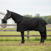 Paardendeken 125 cm donkergroen zwart polyester