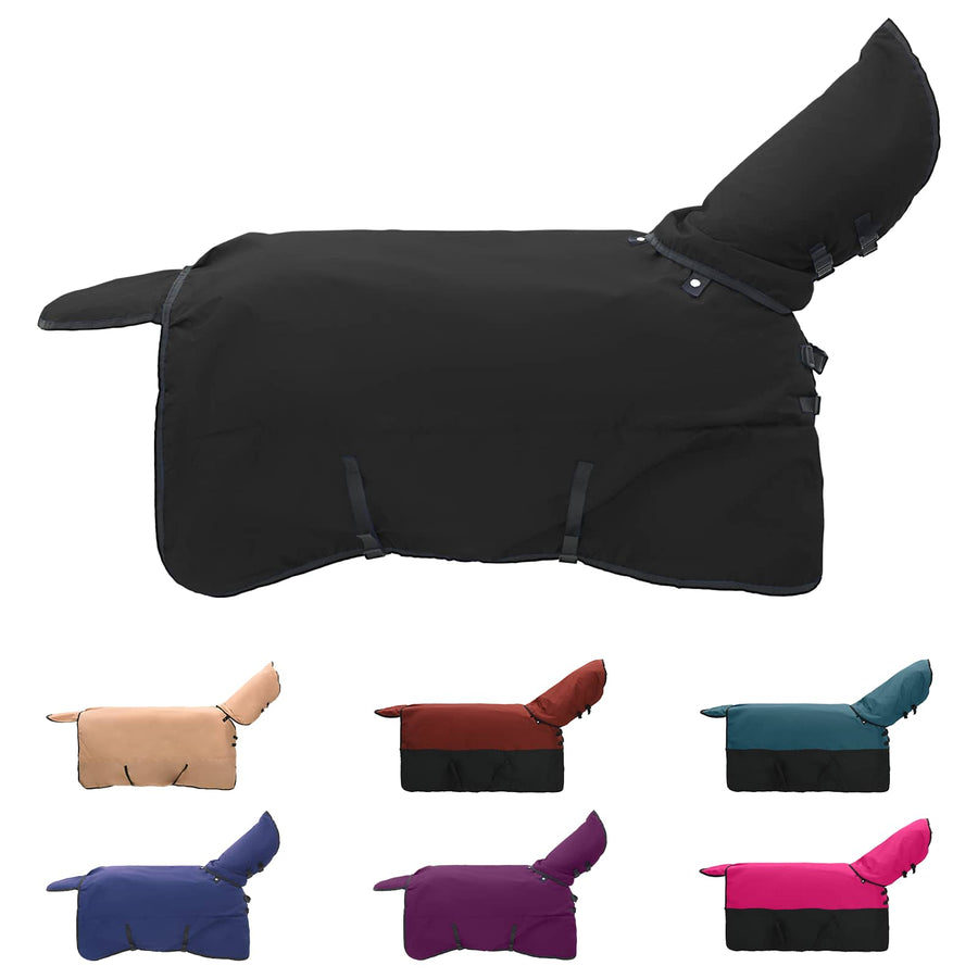 Paardendeken Donkergroen en Zwart 165 cm Polyester