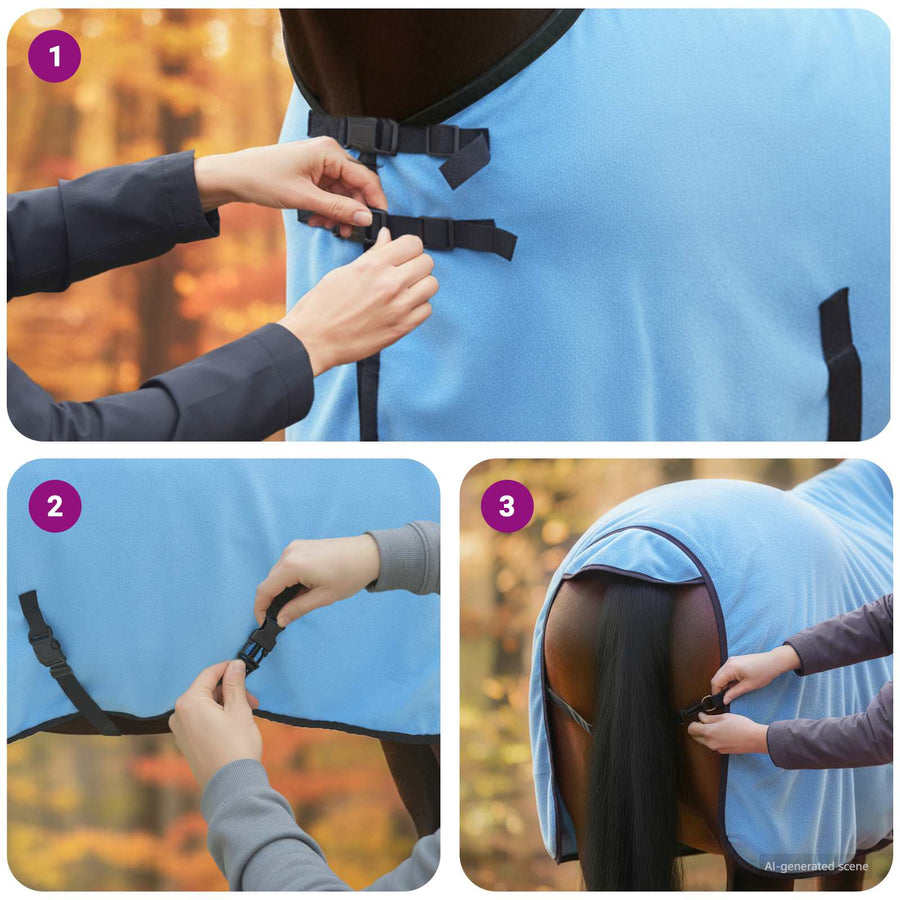 Paardendeken Volledige Aqua Polyester
