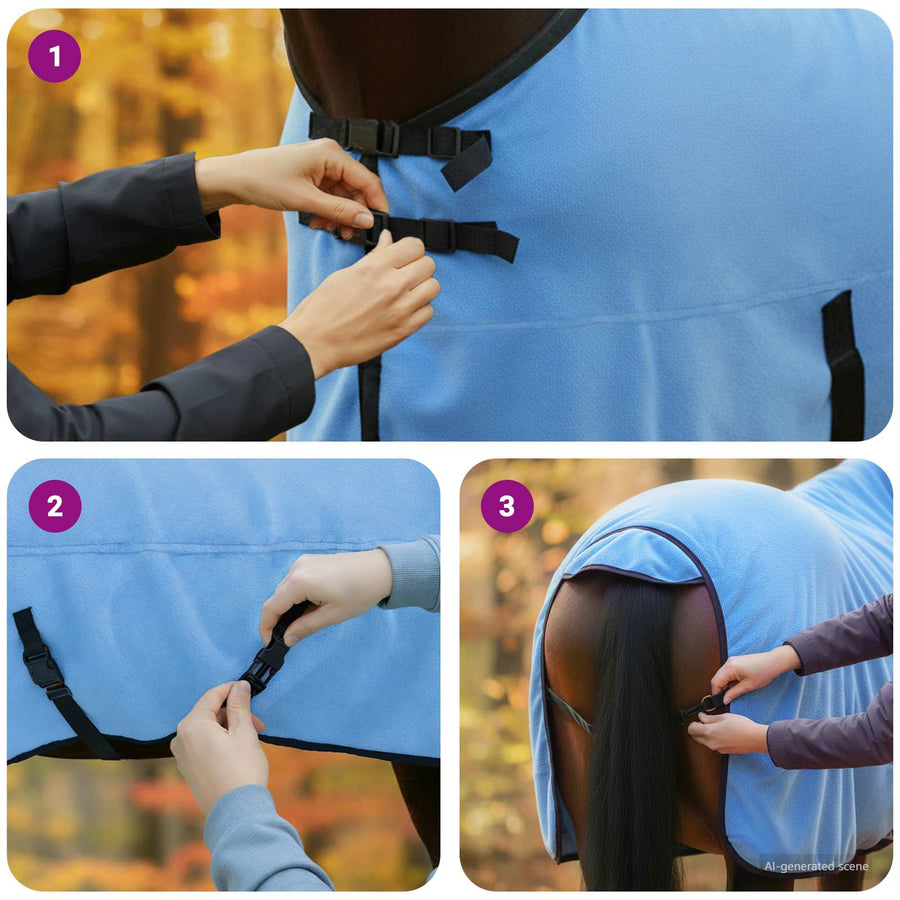 Paardendeken Volledige Aqua Polyester