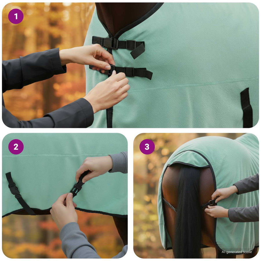 Paardendeken Speciale Groen Polyester