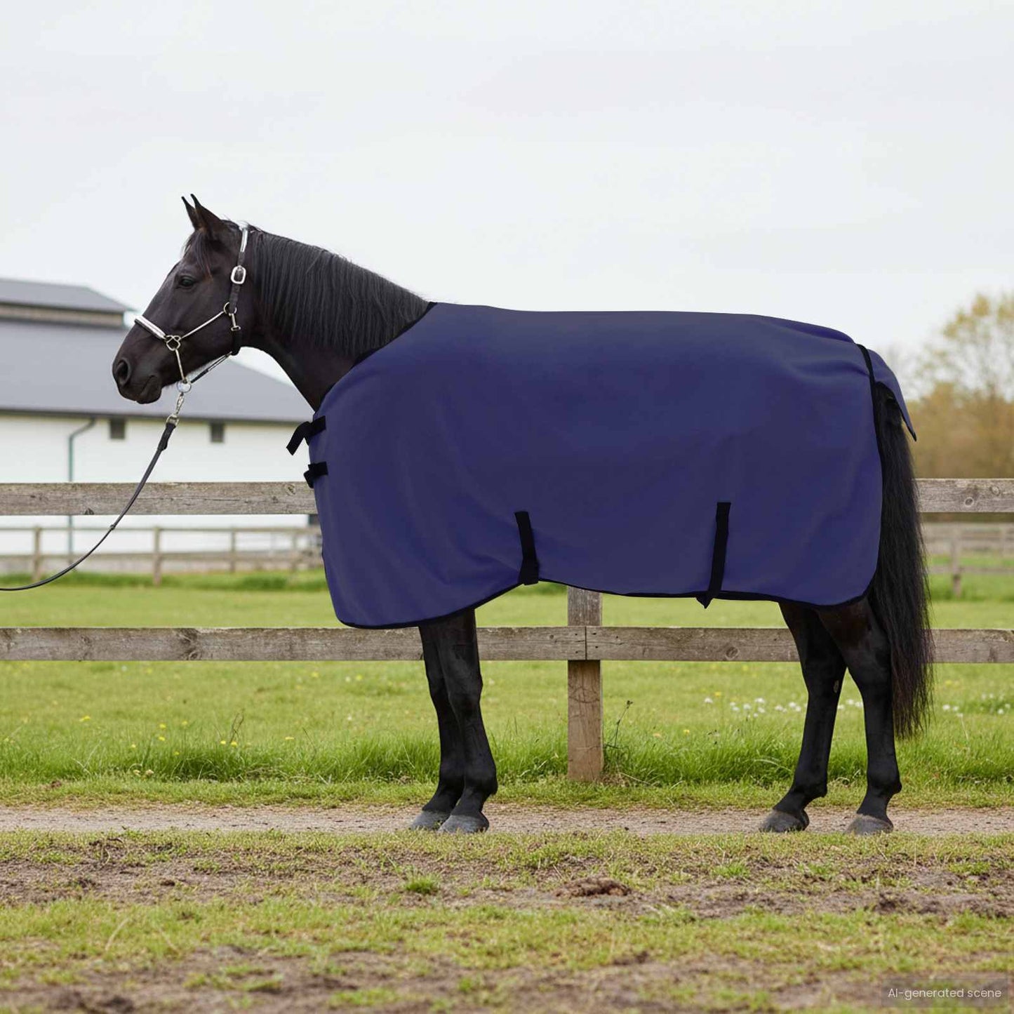 Paardendeken Marineblauw Polyester