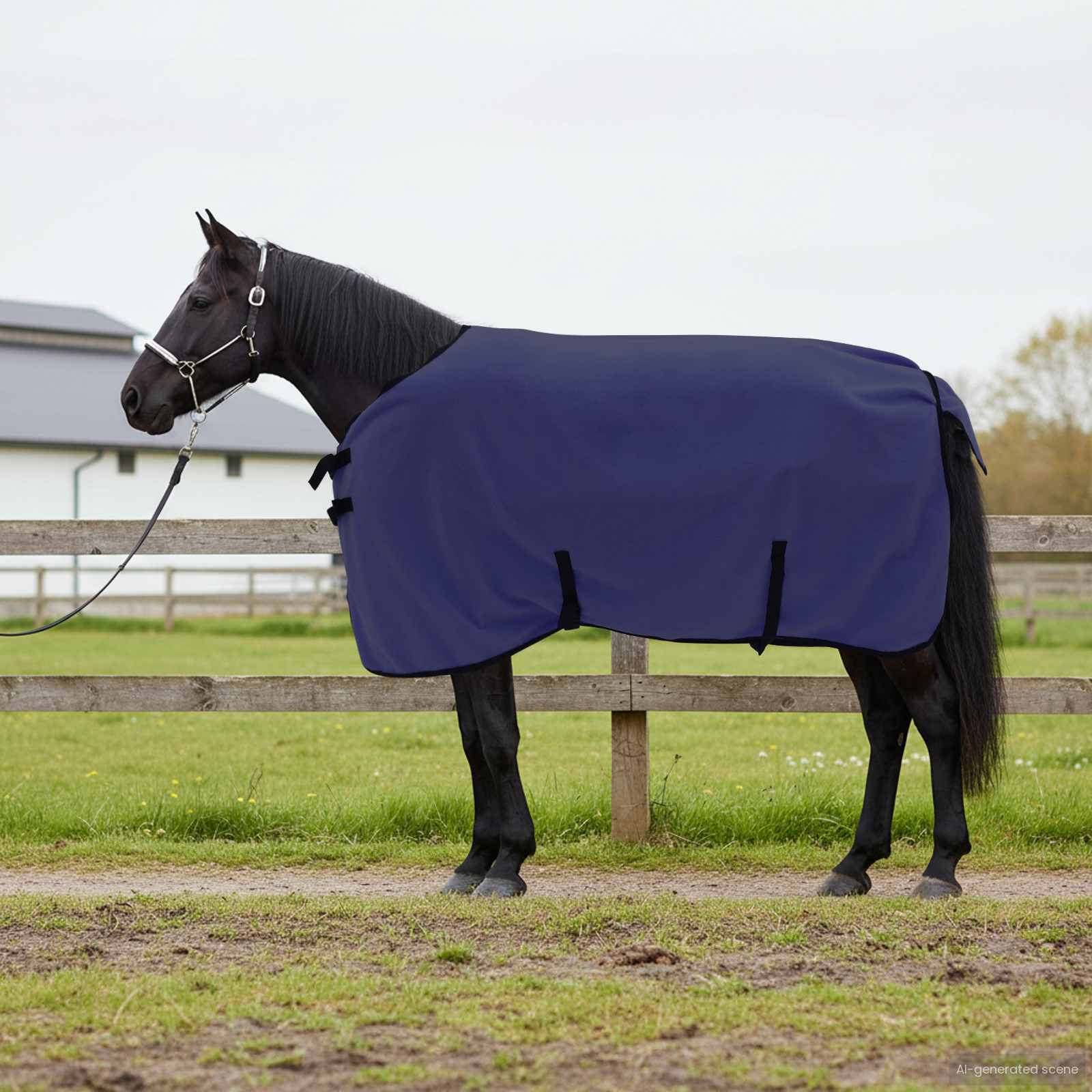 Paardendeken Marineblauw Polyester